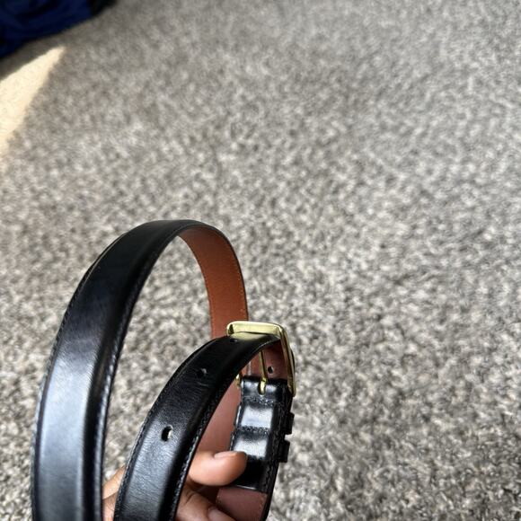 Coach 5700 Black Burnished Cowhide Leather Belt Size 30 Solid Brass New - Picture 4 of 6